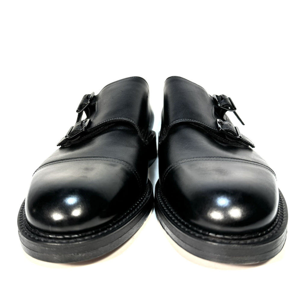 JOHN LOBB Mens William Monkstrap Calf Leather Shoes Black 7.5 (MSRP $1,780)