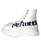 ALEXANDER MCQUEEN Mens Tread Slick Logo Hightop Sneaker Boots White (MSRP $990)