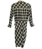 VERONICA BEARD Sierra Plaid Flannel Ruched Shirt Dress Black (MSRP $498)