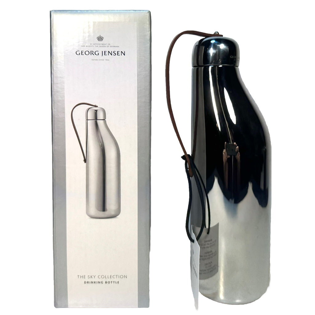 GEORG JENSEN Sky Collection Polished Stainless Steel Water Bottle Silver 0.5L