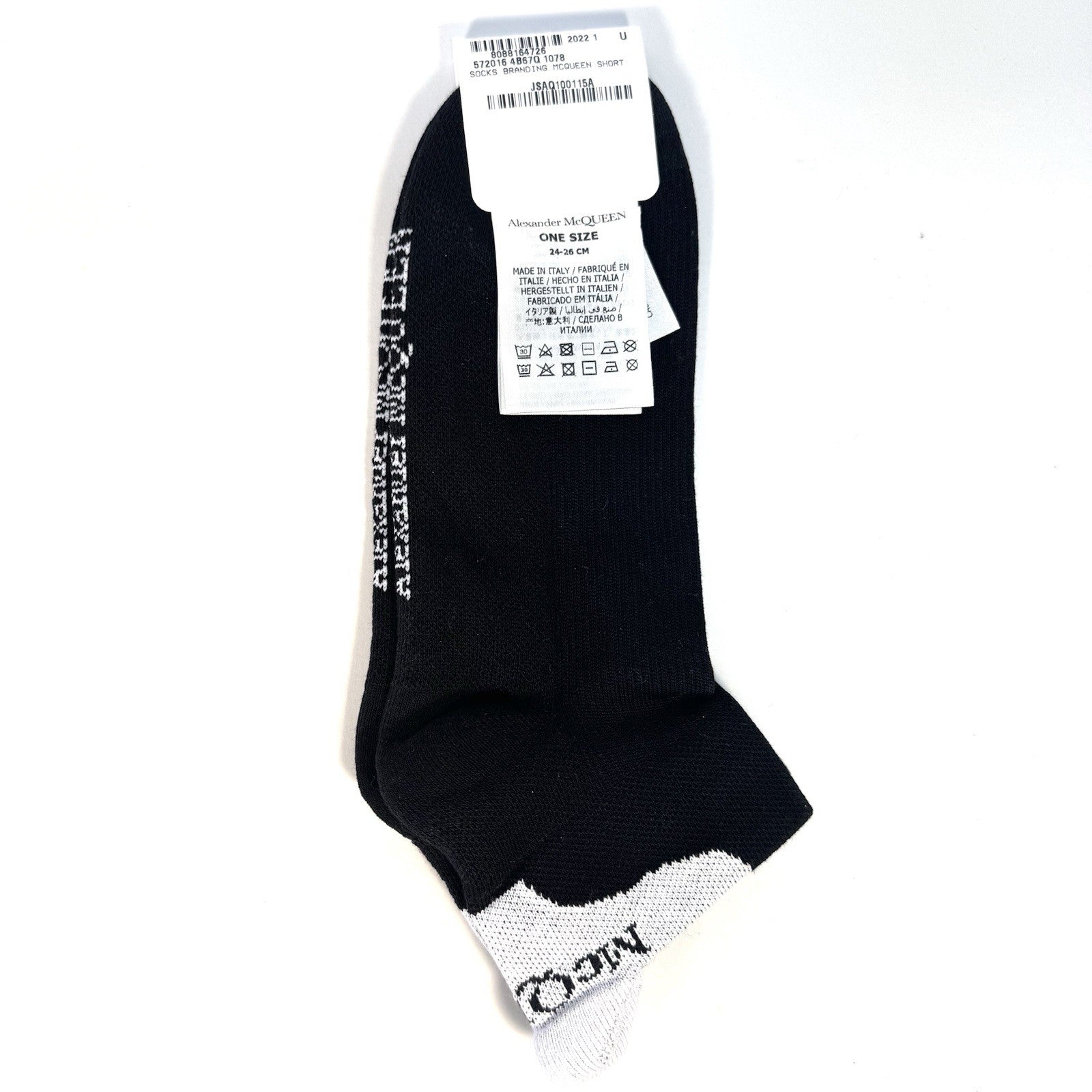 ALEXANDER MCQUEEN Mens Logo Branded Short Ankle Socks Black O/S (MSRP $110)