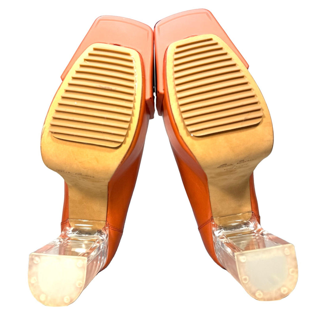 RICK OWENS Womens Grilled Kiss Platform Heel Boots Orange 39 (MSRP $1,970)