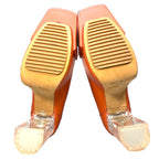 RICK OWENS Womens Grilled Kiss Platform Heel Boots Orange 39 (MSRP $1,970)