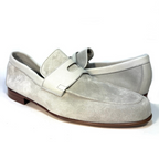 JOHN LOBB Mens Hendra Suede Leather Slip On Loafers Mist Grey 10 (MSRP $1,190)