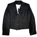 RAG & BONE Womens Valerie Italian Wool Cropped Blazer Black 12 (MSRP $595)