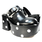 MARC JACOBS Womens The Polka Dot Kiki Platform Clog Shoes Black 10 (MSRP $495)