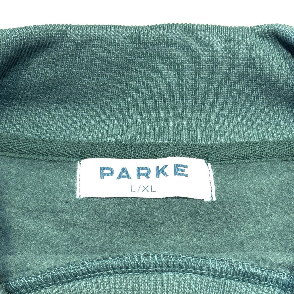 PARKE Womens Fleece Varsity Logo Mockneck Sweatshirt Green L/XL