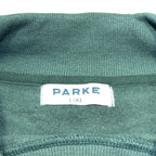 PARKE Womens Fleece Varsity Logo Mockneck Sweatshirt Green L/XL