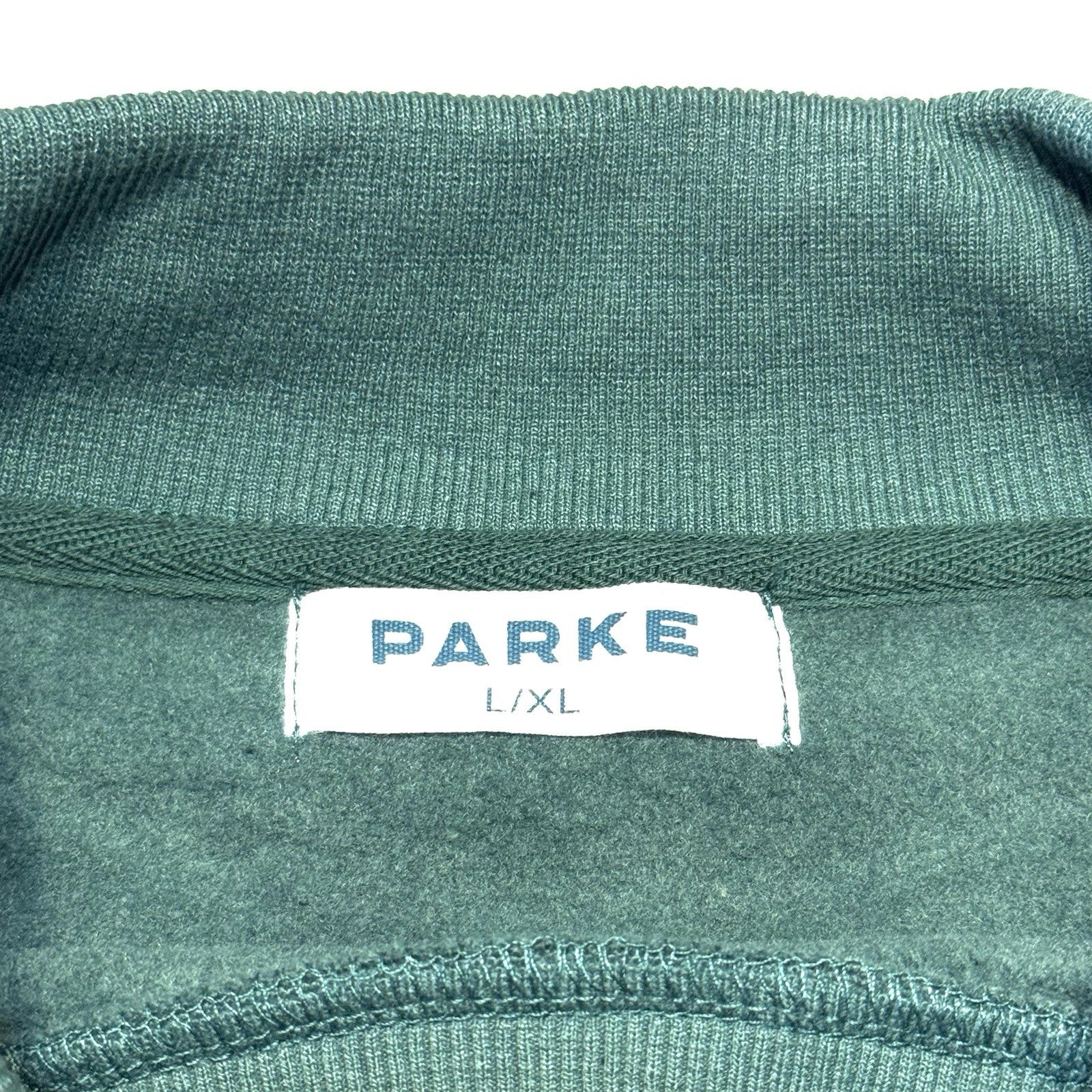 PARKE Womens Fleece Varsity Logo Mockneck Sweatshirt Green L/XL