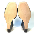 VERONICA BEARD Ellen Leather Wedge Slip On Sandals Black (MSRP $350)