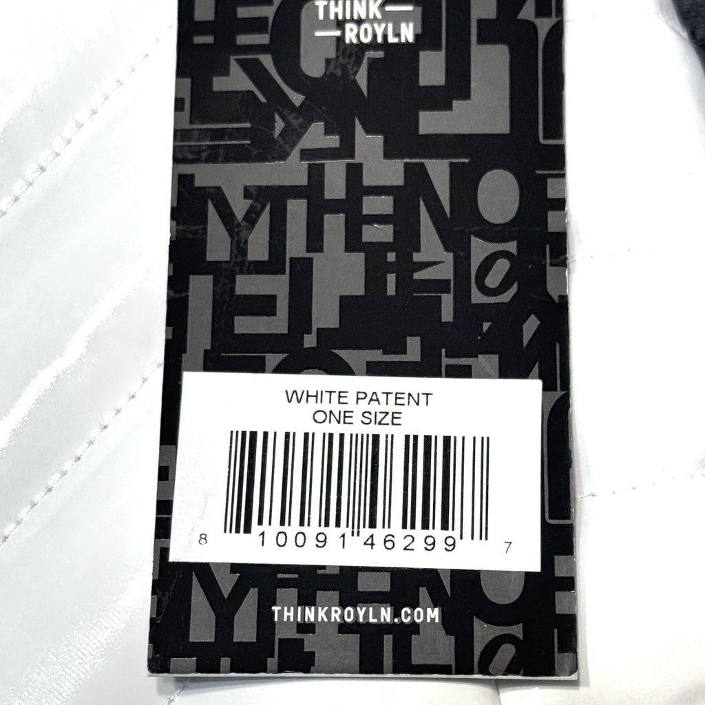 THINK ROYLN Biba Diagonal Quilted Tote Bag Patent White (MSRP $178)