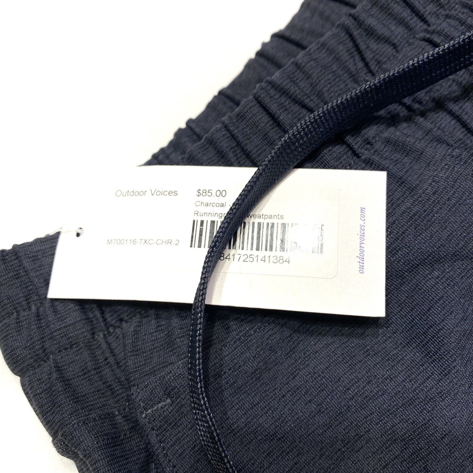 OUTDOOR VOICES Mens Runningman Jogger Sweatpants Charcoal Gray XS (MSRP $85)