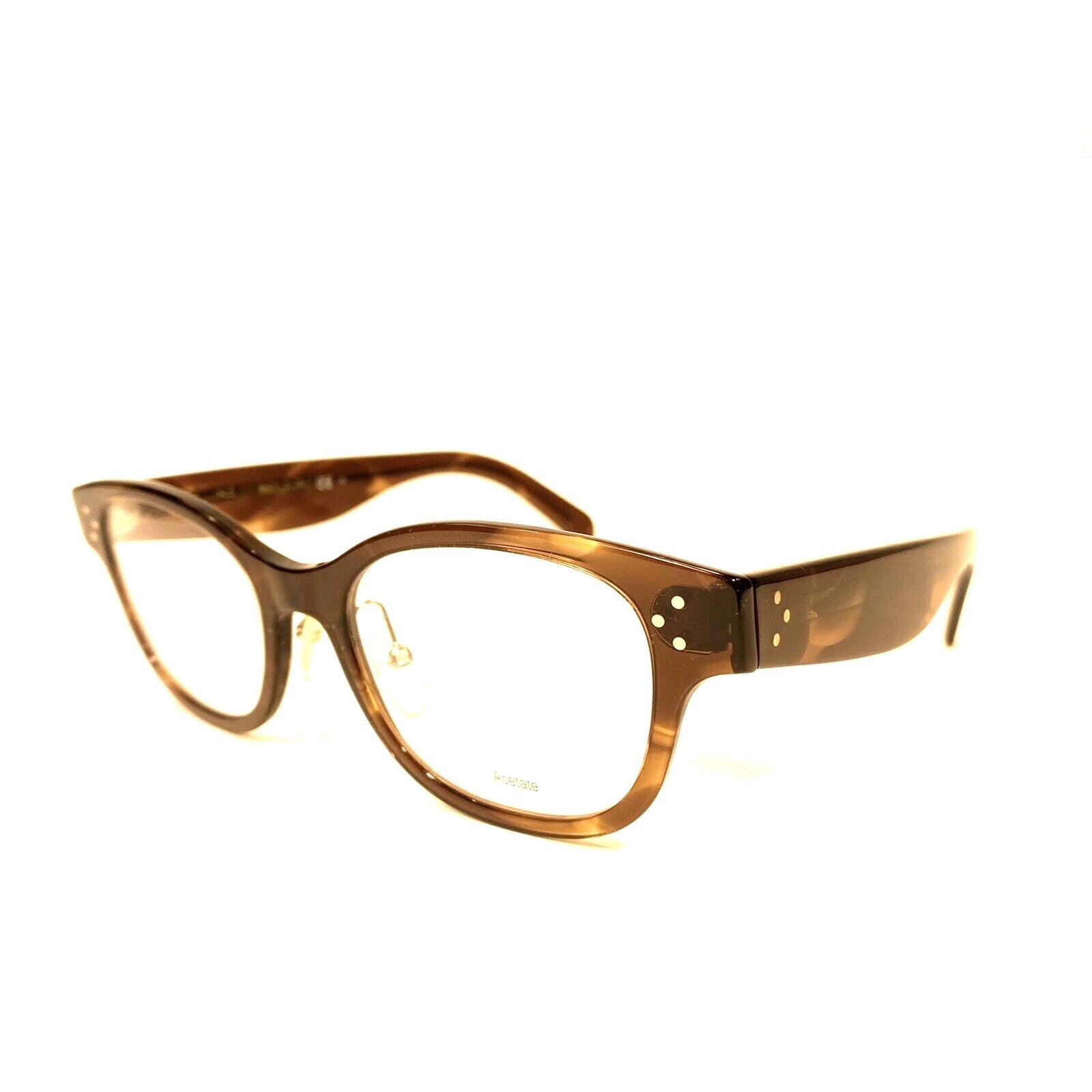 CELINE Womens CL41437/F 07B Oval Eyeglasses Frames Tortoise Brown (MSRP $240)
