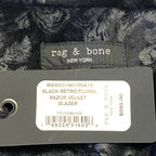 RAG & BONE Womens Razor Velvet Retro Floral Blazer Jacket Black (MSRP $595)