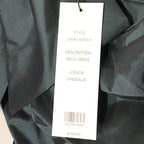 VERONICA BEARD Belis Taffeta Shoulder Bow Ruched Dress Emerald Green (MSRP $798)