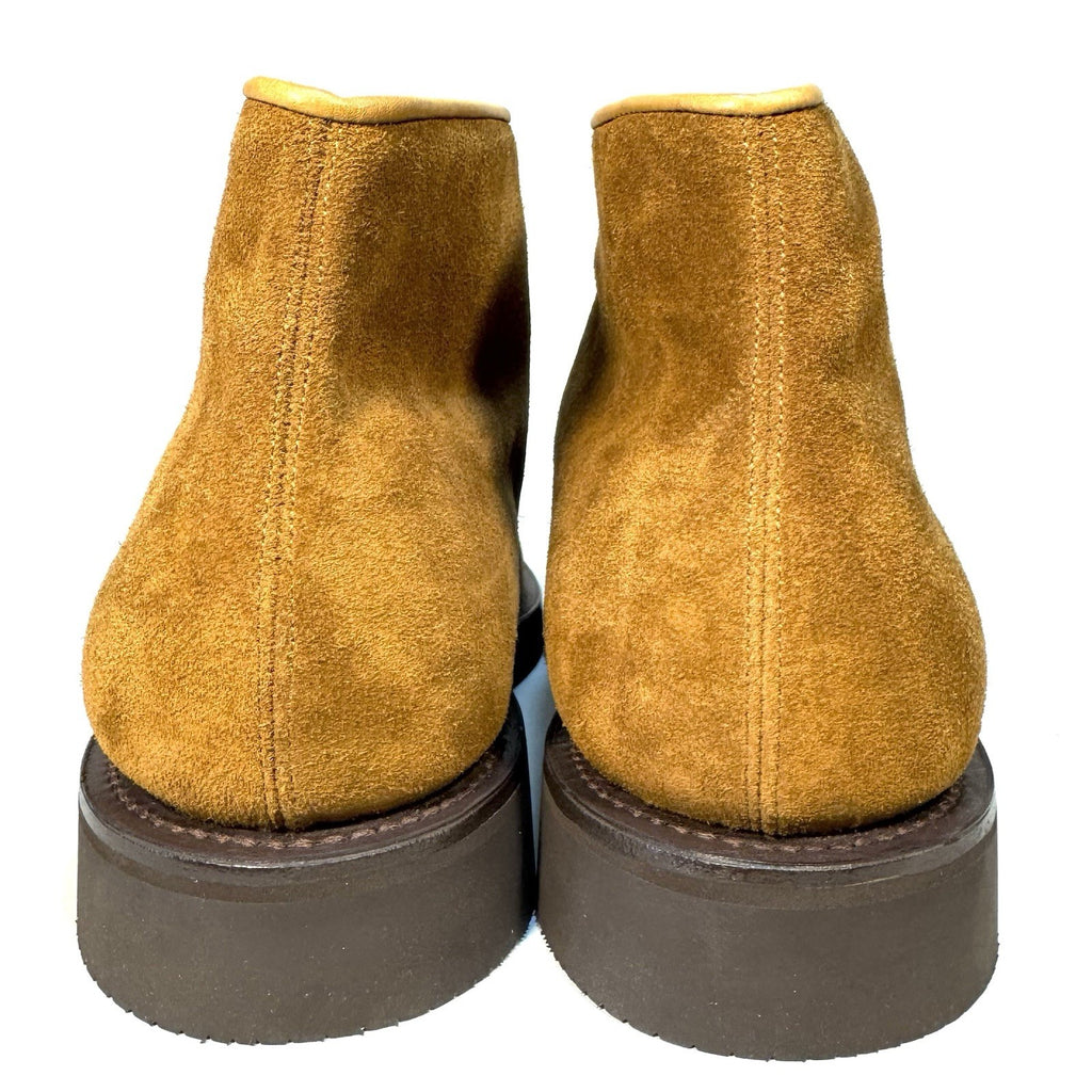 JOHN LOBB Mens Dixter Suede Leather Chukka Boots Tobacco Brown 10 (MSRP $2,050)