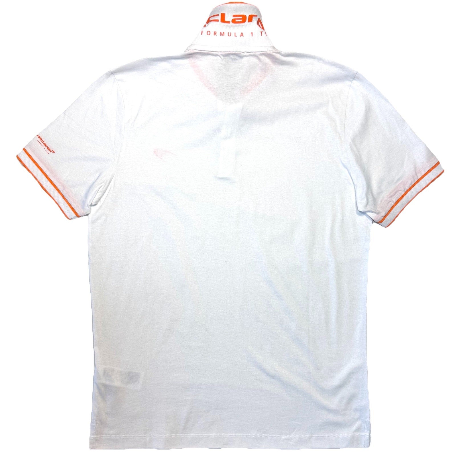 REISS x McLaren Mens Crypto Formula 1 Logo Uniform Polo Shirt White (MSRP $160)