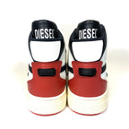 DIESEL Mens Ukiyo Mid Top Leather Sneakers Mars Red (MSRP $250)