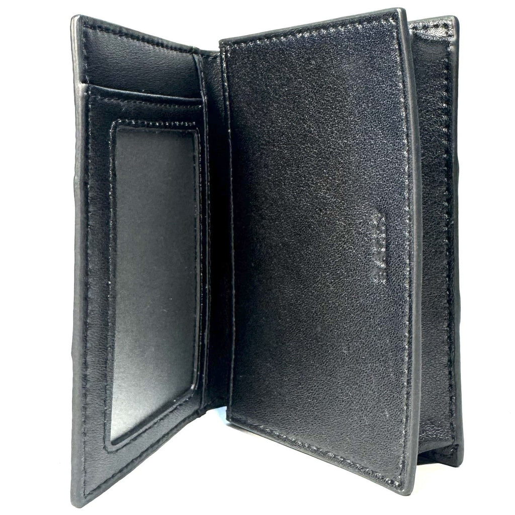 BALLY Womens Lalees Clavo Jocker Stripe Embossed Leather Card Case Wallet Black