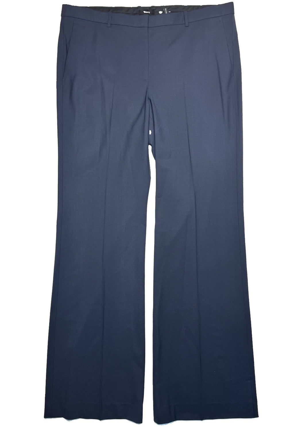 THEORY Womens Demitria 4 Traceable Wool Dress Trousers Pants Navy Blue