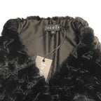 JOCELYN Womens Faux Fur Stars Long Scarf Black (MSRP $125)