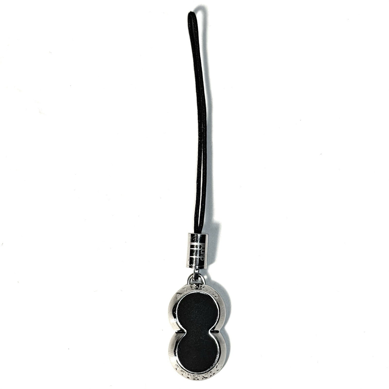 DUNHILL Double Coin Enamel Mini Keychain Charm Silver (MSRP $95)