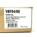 JULISKA Veronica Beard Bohemian Vine Coffee Tea Cup Set for 4 (MSRP $176)