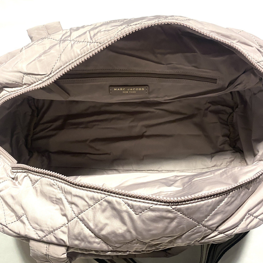 MARC JACOBS Quilted Nylon Weekender Tote Bag Bark Grey Medium (MSRP $295)