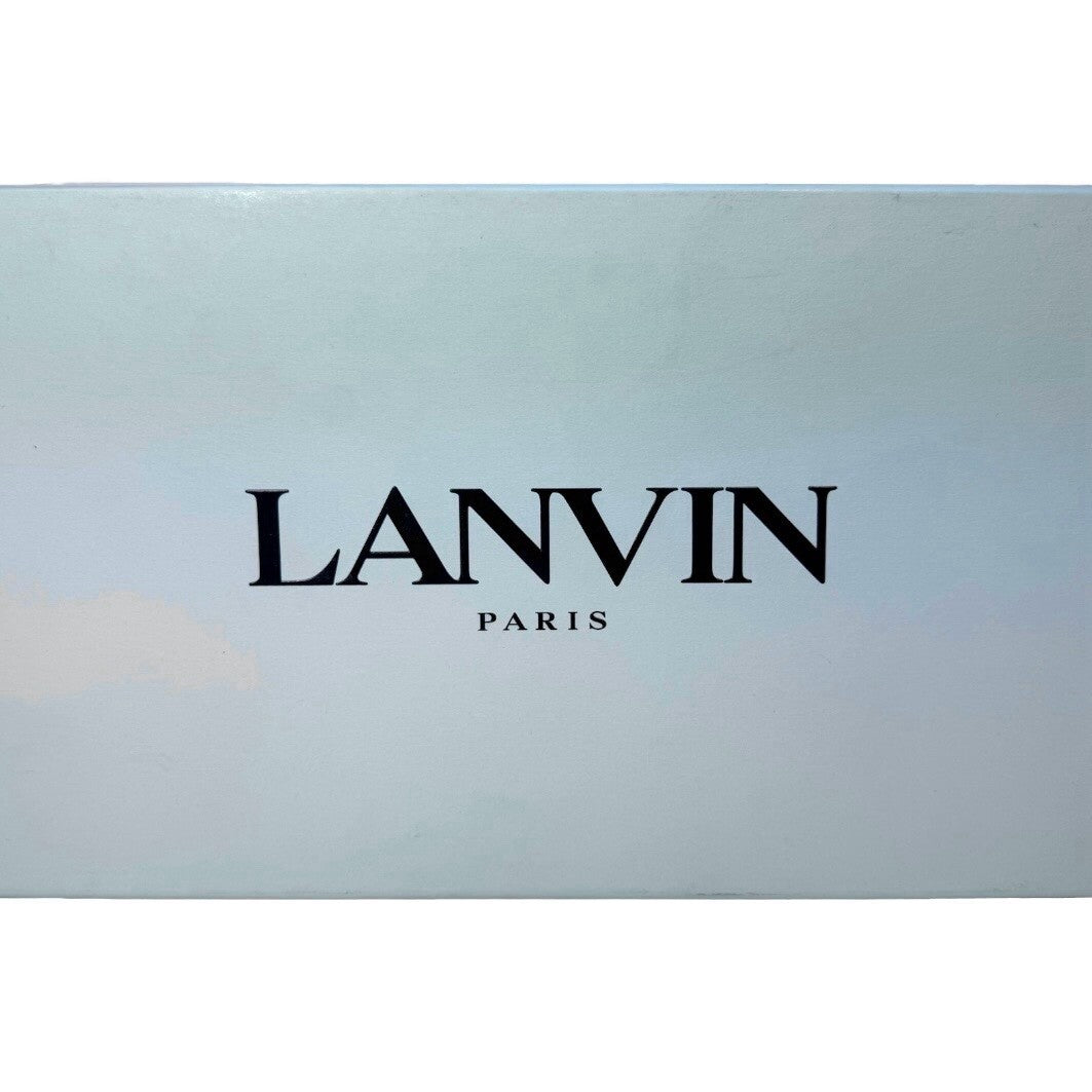 LANVIN Mens Lite Curb Suede Leather Low Top Sneakers Navy Blue (MSRP $590)