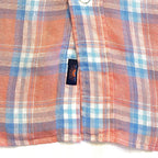 FAHERTY Mens Linen AMK Plaid Check Button Shirt Coral Pink (MSRP $168)