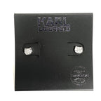 KARL LAGERFELD Swarovski Choupette Cat Mini Pave Stud Earrings Silver (MSRP $49)