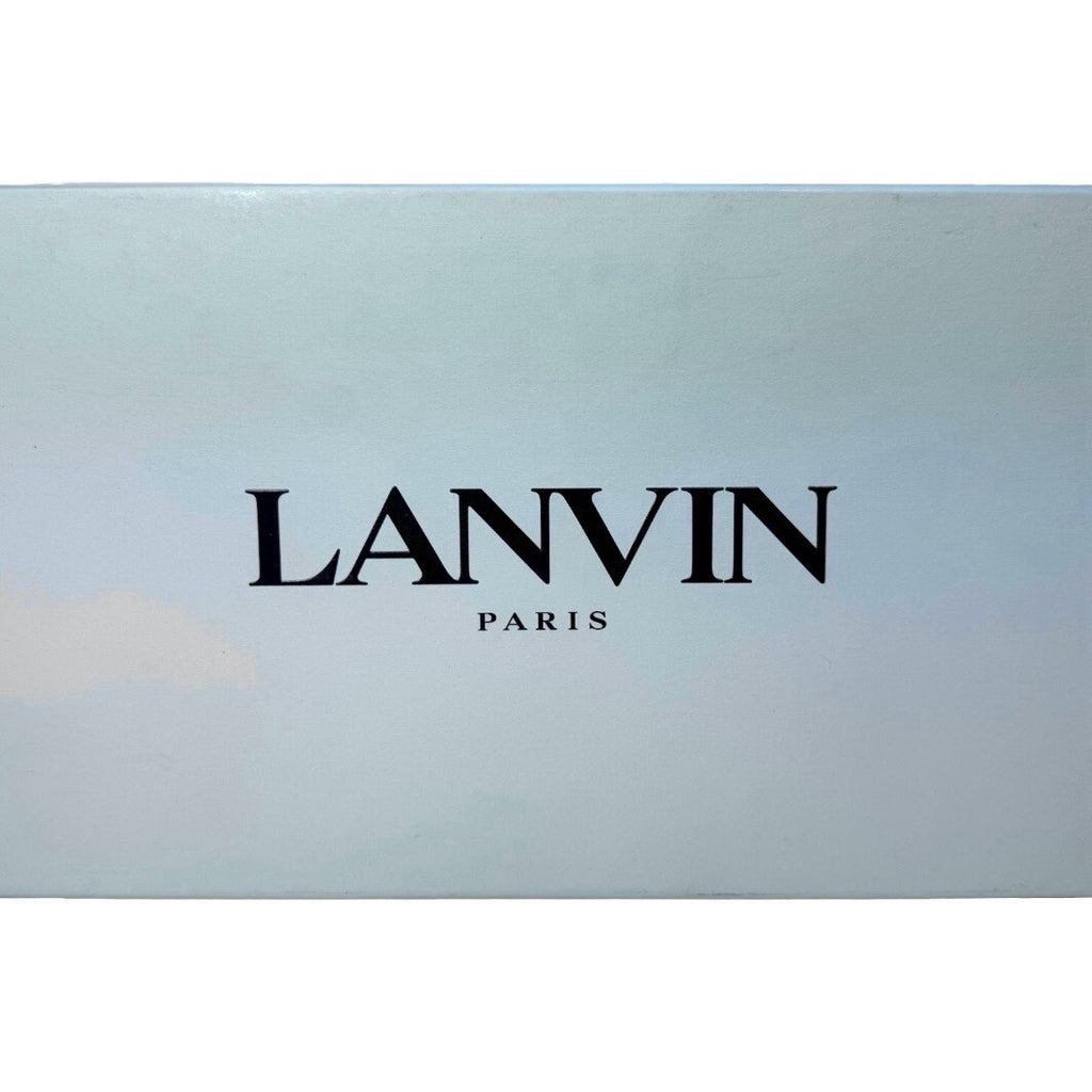 LANVIN Mens DDB1 Basket Cap Toe Leather Low Top Sneakers Green (MSRP $590)