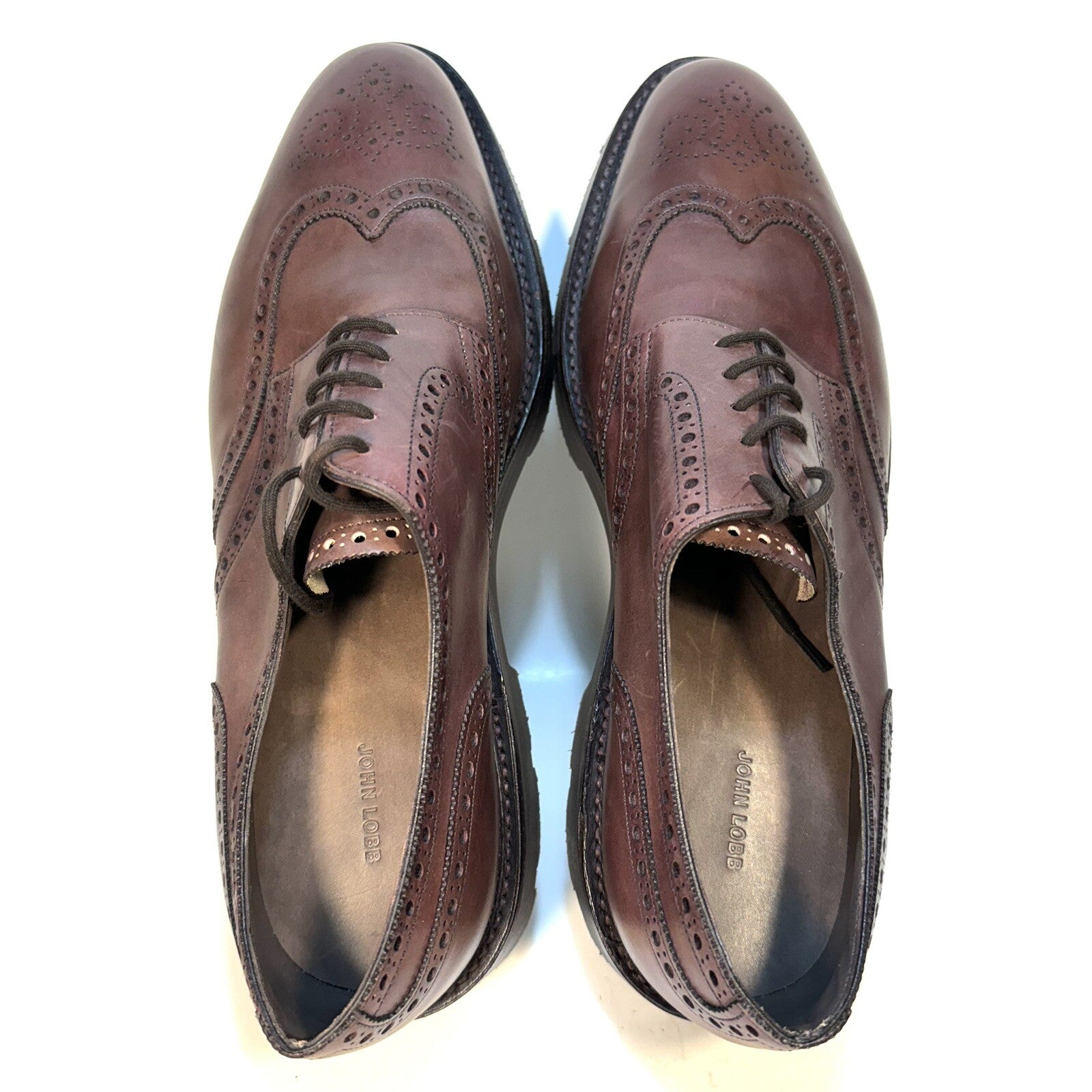 JOHN LOBB Mens Hayle Heavy Lug Sole Leather Oxford Shoes Brown 10 (MSRP $1,990)
