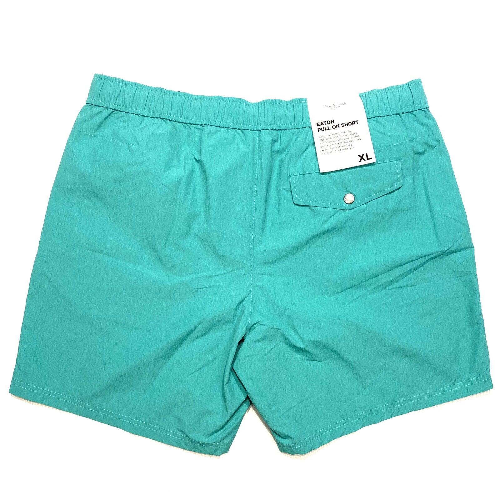 RAG & BONE Mens Eaton Pull On Technical Cotton Shorts Teal Blue XL (MSRP $195)