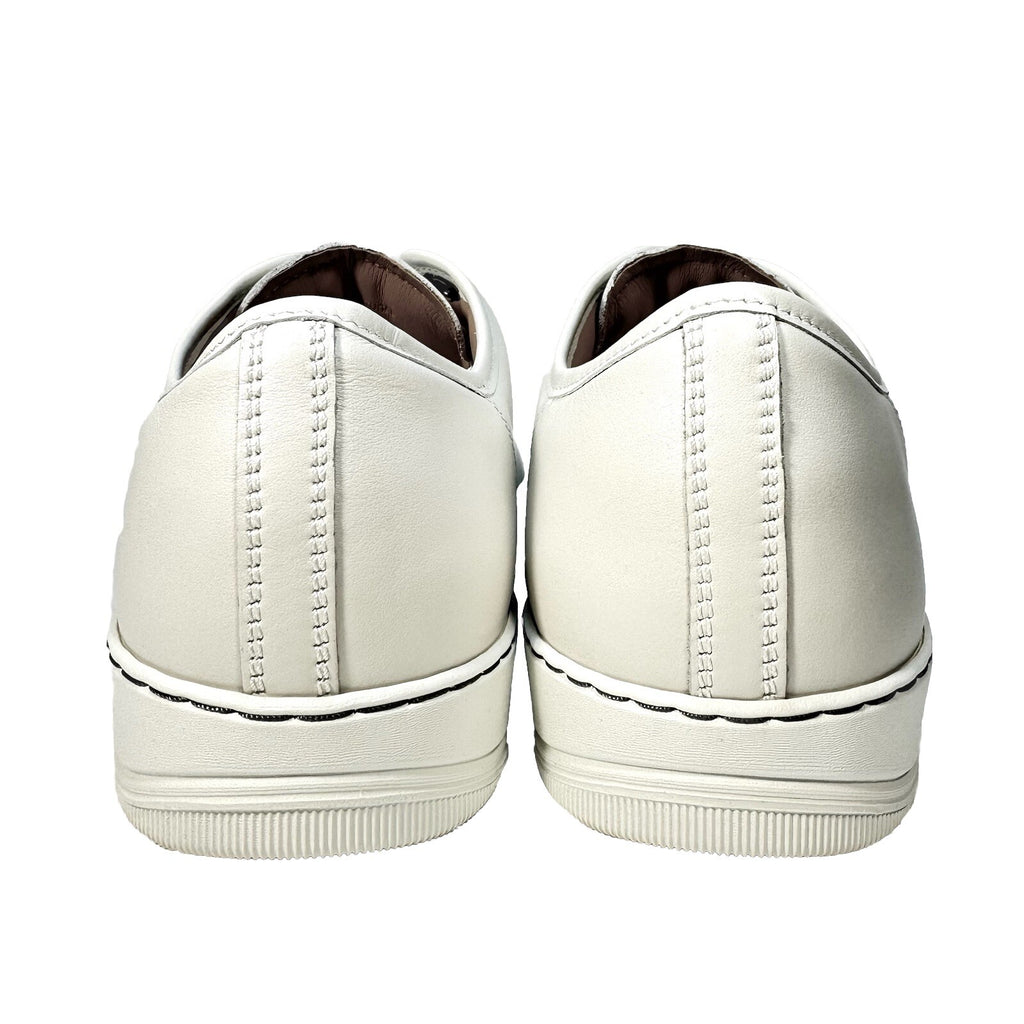 LANVIN Mens DDB1 Basket Cap Toe Leather Low Top Sneakers White (MSRP $590)