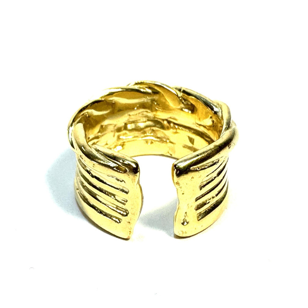YSSO Womens Stemma 24k Gold Plated Open Adjustable Ring (MSRP $280)