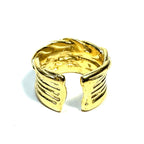 YSSO Womens Stemma 24k Gold Plated Open Adjustable Ring (MSRP $280)