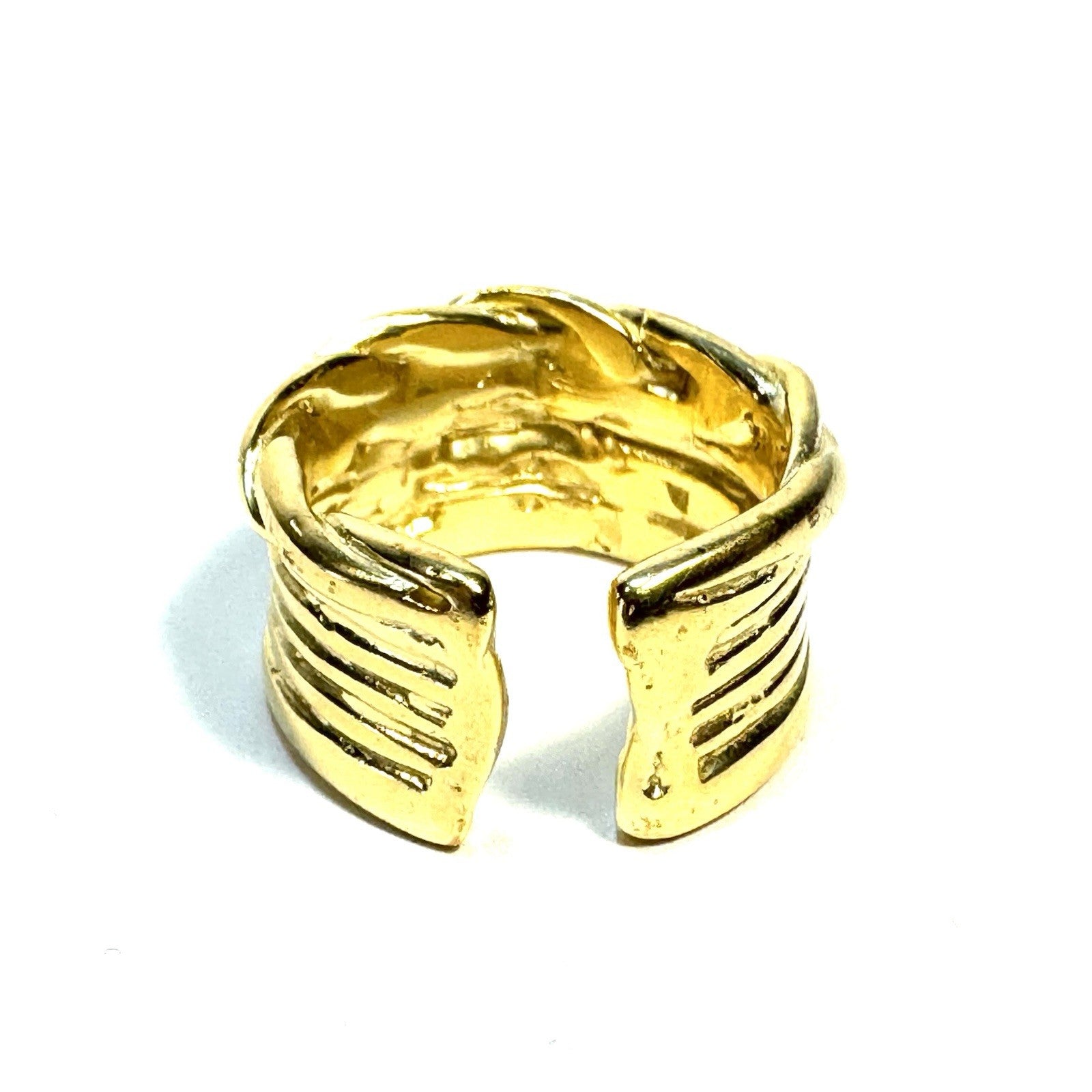 YSSO Womens Stemma 24k Gold Plated Open Adjustable Ring (MSRP $280)