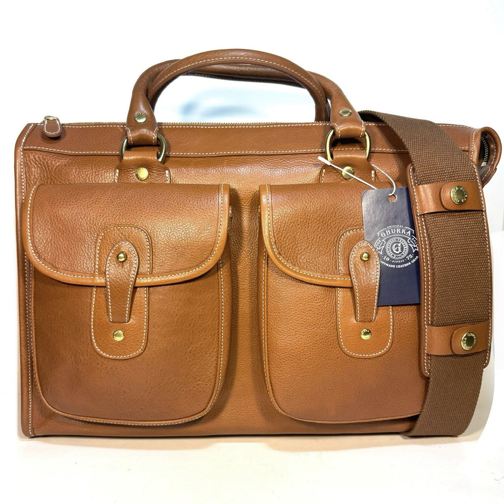 GHURKA Examiner No. 5 Leather Briefcase Messenger Bag Vintage Brown -MSRP $1,895