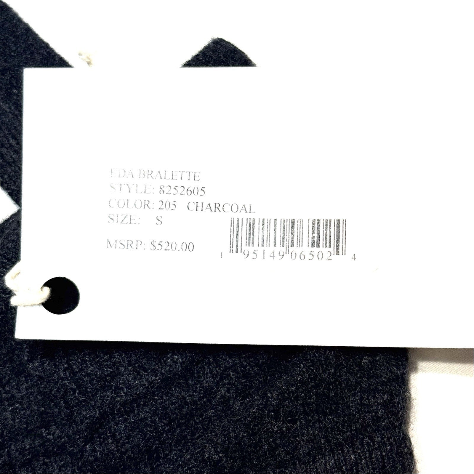 KHAITE Womens Eda Cashmere Knit Bralette Top Charcoal Grey S (MSRP $520)