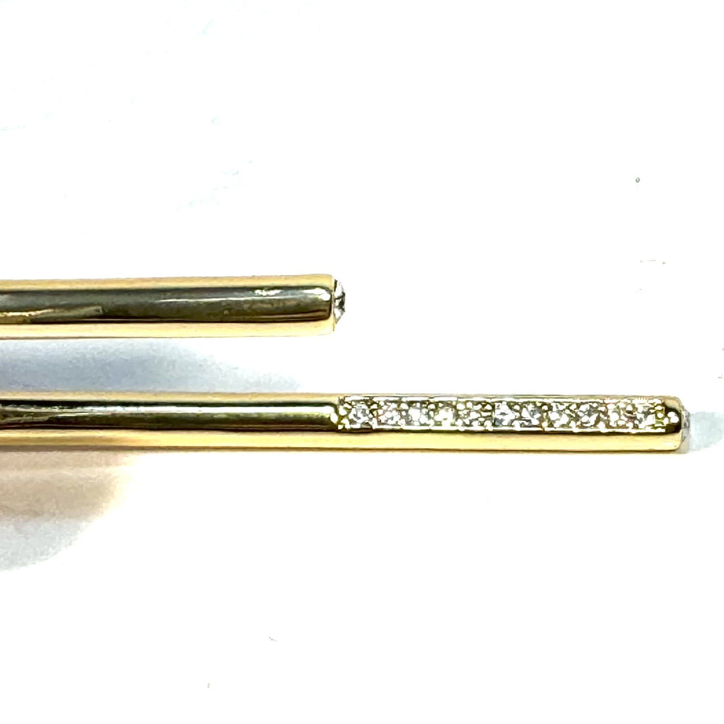 DEMARSON 12K Gold Plated Celeste Mini Pave Drop Earrings (MSRP $250)