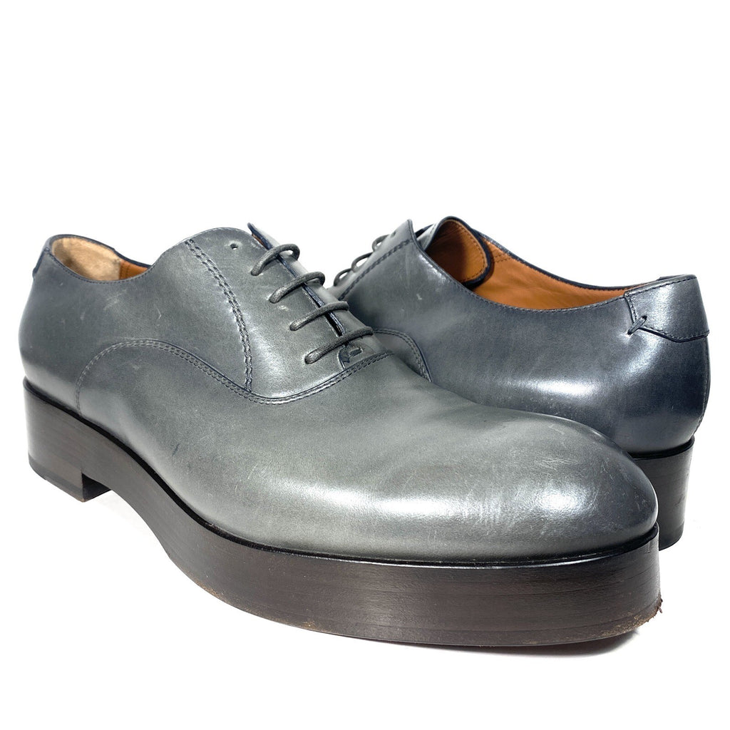 ERMENEGILDO ZEGNA Couture Mens Leather Lace Up Oxford Shoes Grey 11 -MSRP $1,100