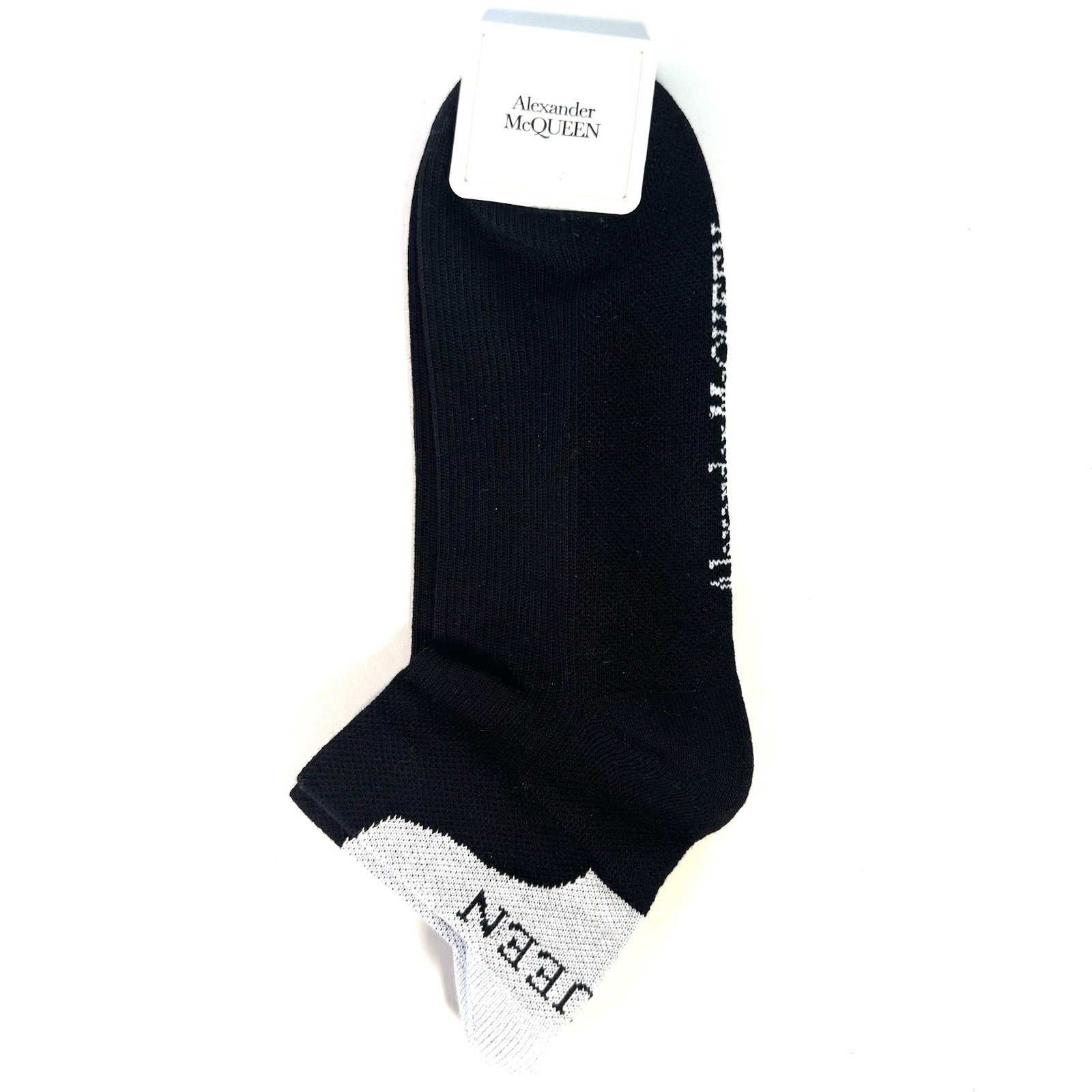 ALEXANDER MCQUEEN Mens Logo Branded Short Ankle Socks Black O/S (MSRP $110)