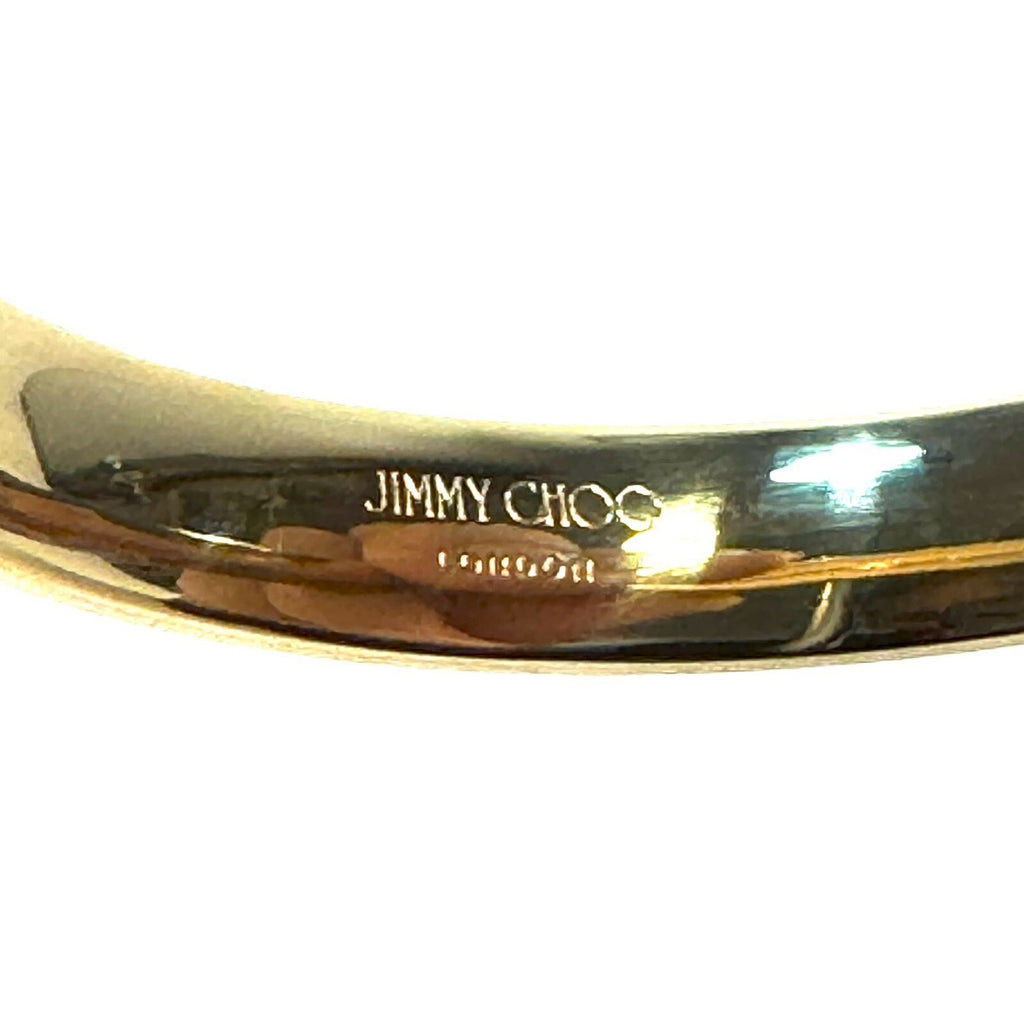 JIMMY CHOO Womens Enamel Logo Bangle Bracelet Black M (MSRP $495)