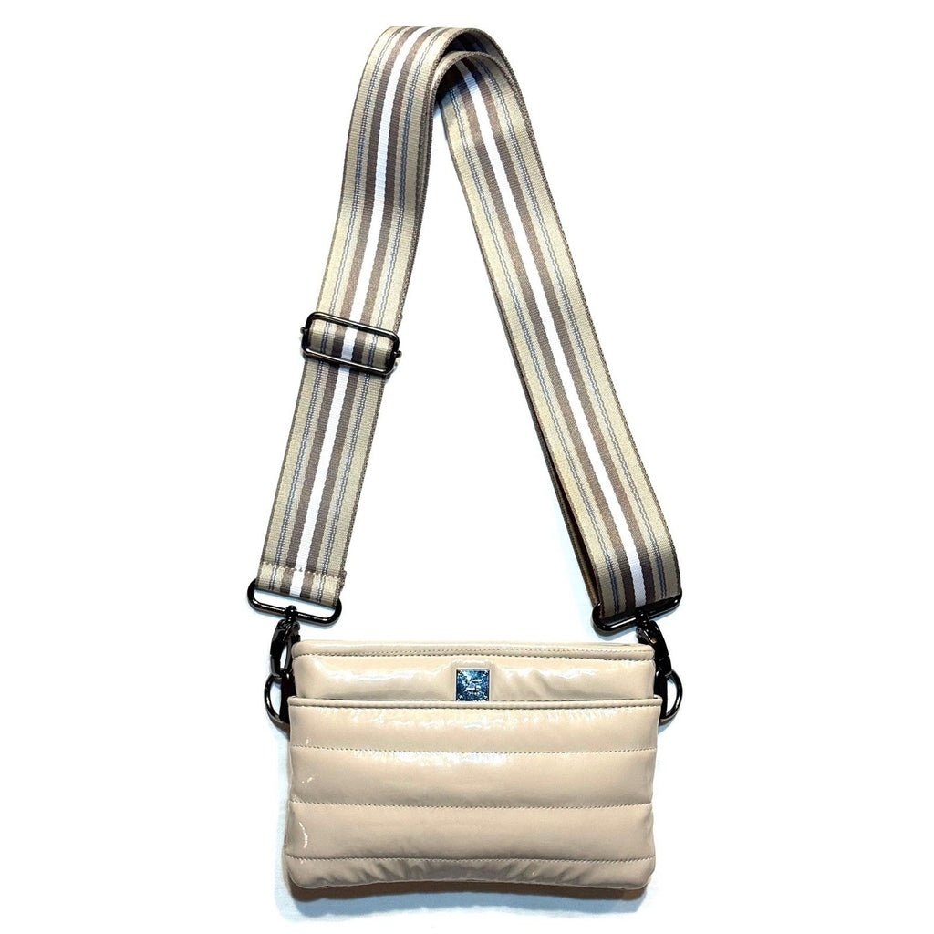 THINK ROYLN Bum Bag Shoulder Crossbody Patent Blonde Taupe (MSRP $98)