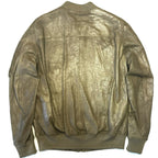 RICK OWENS Mens Classic Leather Flight Bomber Jacket Olive Green 50 -MSRP $2,745