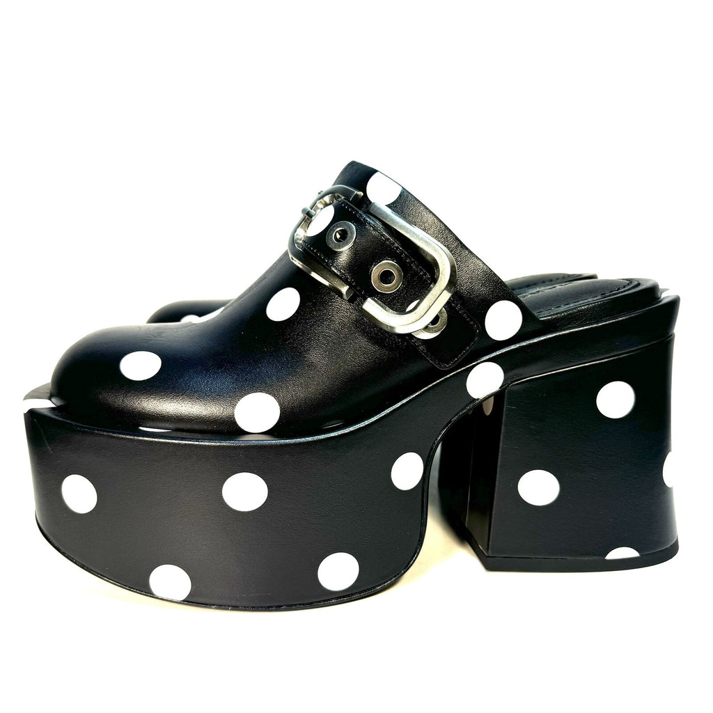 MARC JACOBS Womens The Polka Dot Kiki Platform Clog Shoes Black 10 (MSRP $495)