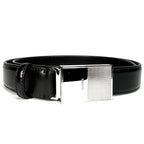 KHAITE Womens Elio Calf Leather Silver Clasp Buckle Belt Black (MSRP $690)