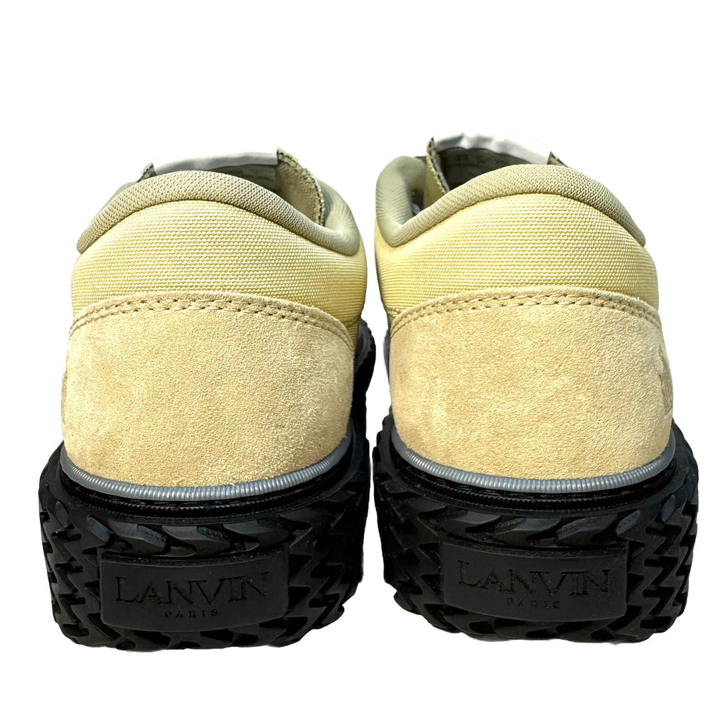 LANVIN Mens Curbies Low Top Canvas Suede Sneaker Beige (MSRP $590)