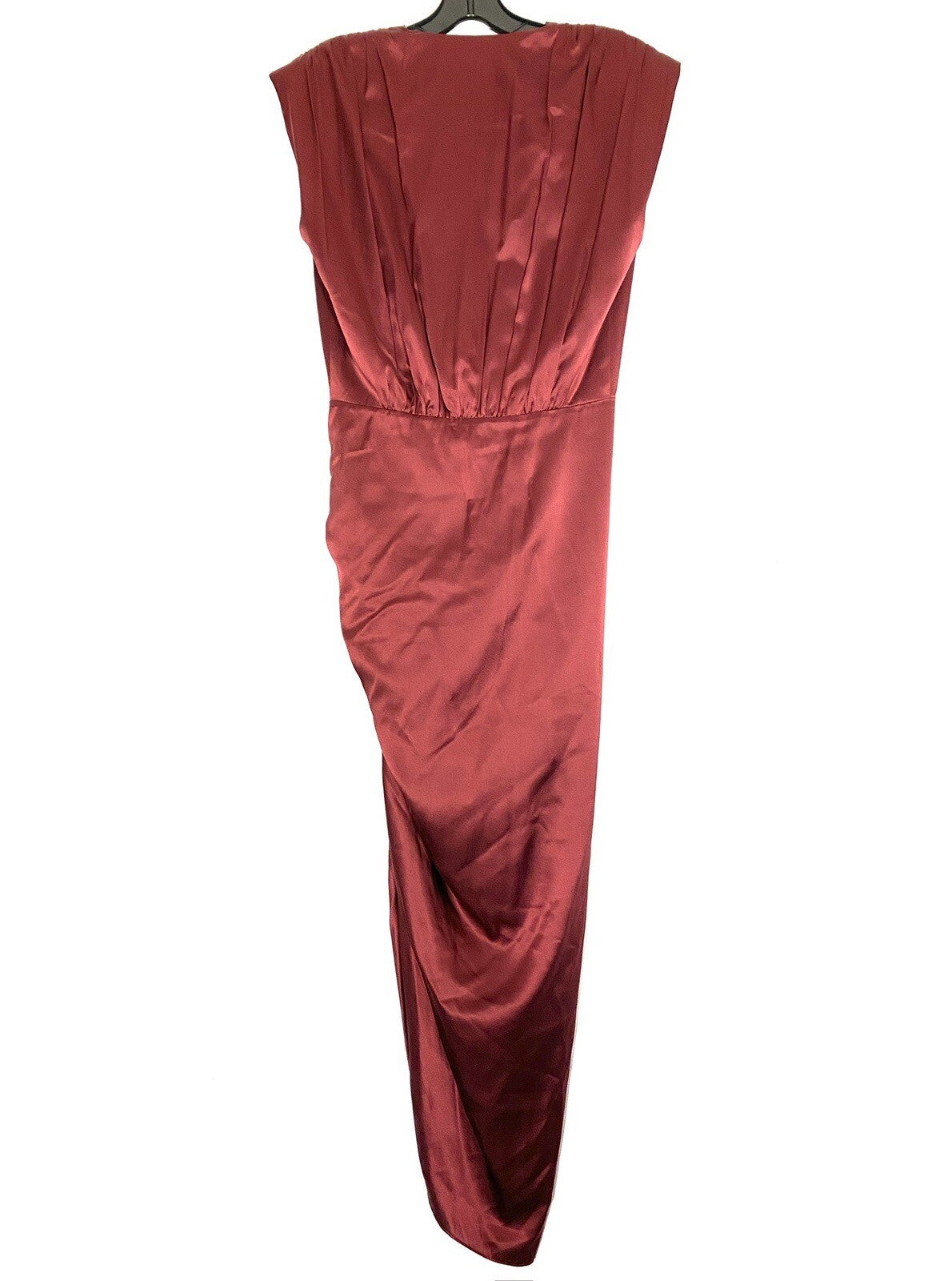 VERONICA BEARD Casela Ruched Silk Midi Dress Cabernet Red (MSRP $698)